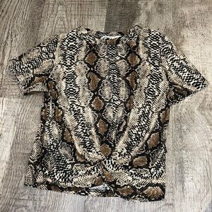 Leopard print knot top